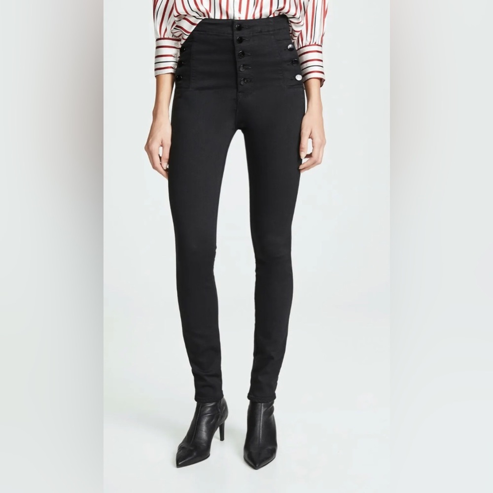 J Brand Natasha in Eco Wash Seriously Black Sky High Skinny Stretch Jeans 29